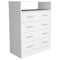 Tuhome Peru L Four Drawer Dresser, Superior Top, One Open Shelf, White CLB6744 - alternate 8